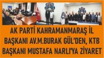 AK Parti İl Başkanı Av.M.Burak Gül’den,KTB Başkanı Mustafa Narlı'ya Ziyaret.