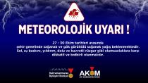 27 – 30 Ekim tarihleri arasında Şehir Genelinde Sağanak Yağış Uyarısı!
